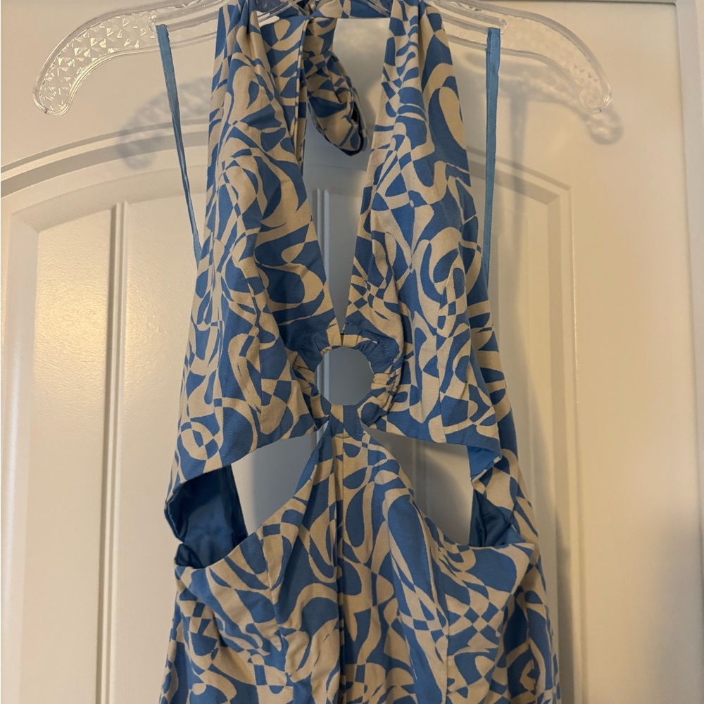 Free People Floral Blue Jumpsuit - Size S - NWT - Picture 4 of 6